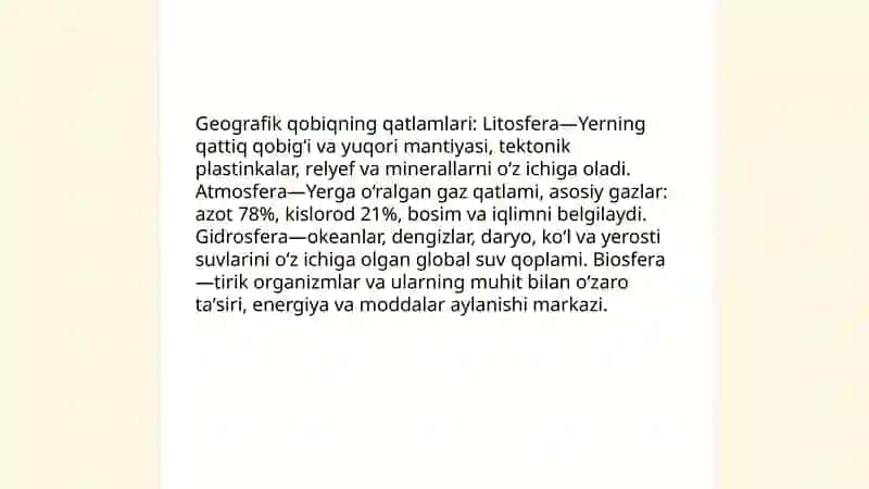 Geografik qobiq va uning tuzilishi 4