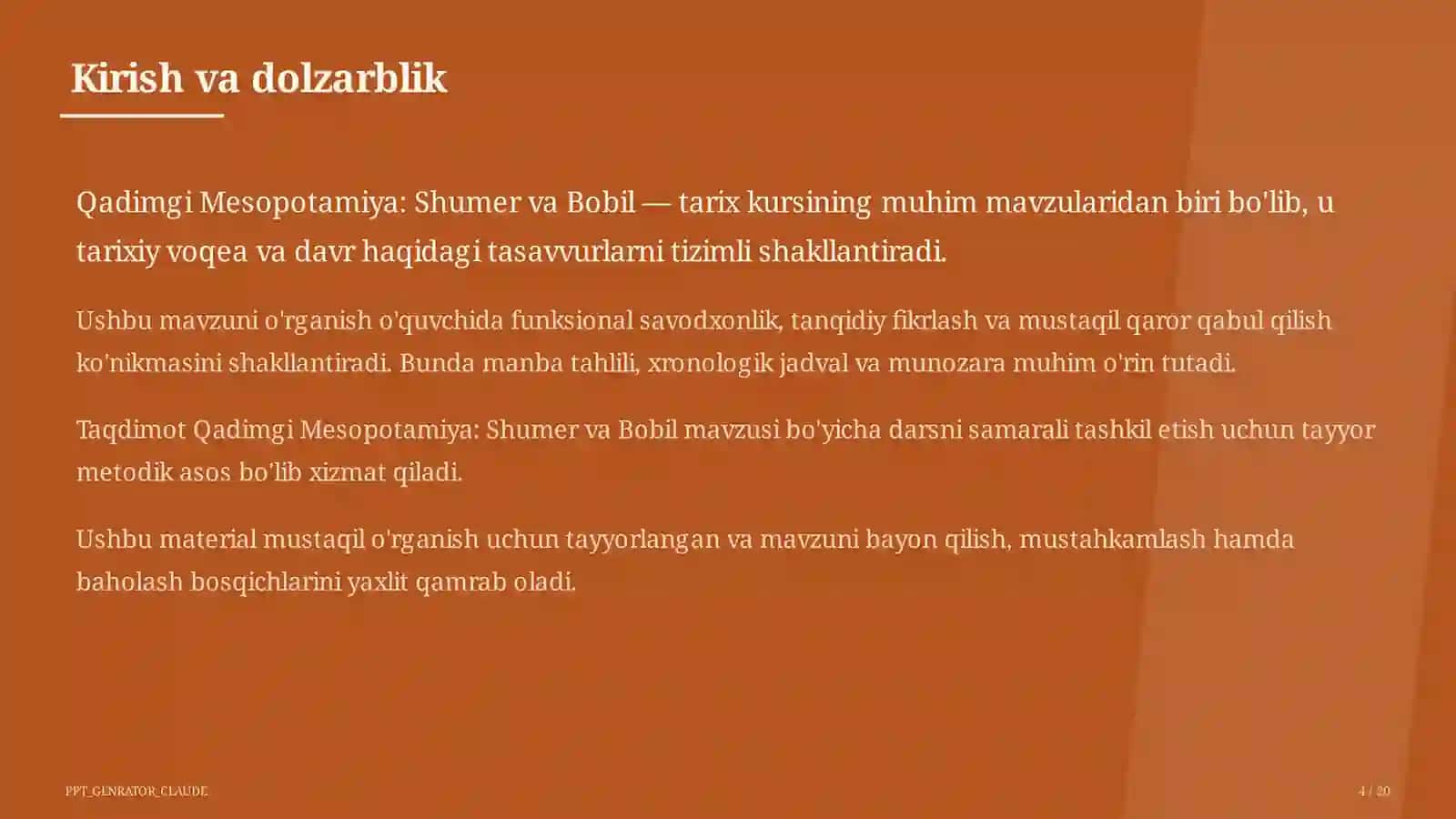 Qadimgi Mesopotamiya: Shumer va Bobil (6-sinf) 4