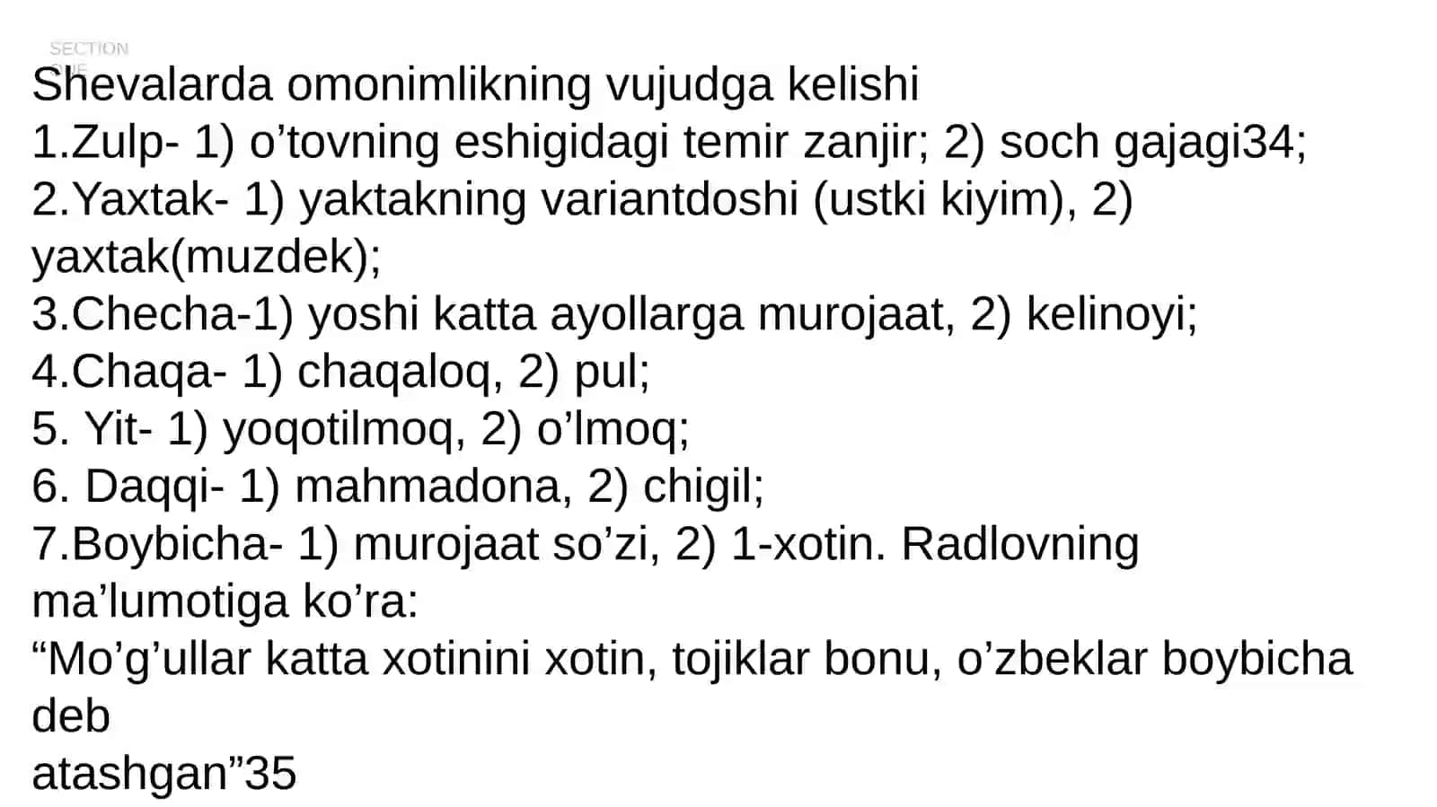 Shevalarda omonimiya va sinonimiya 4