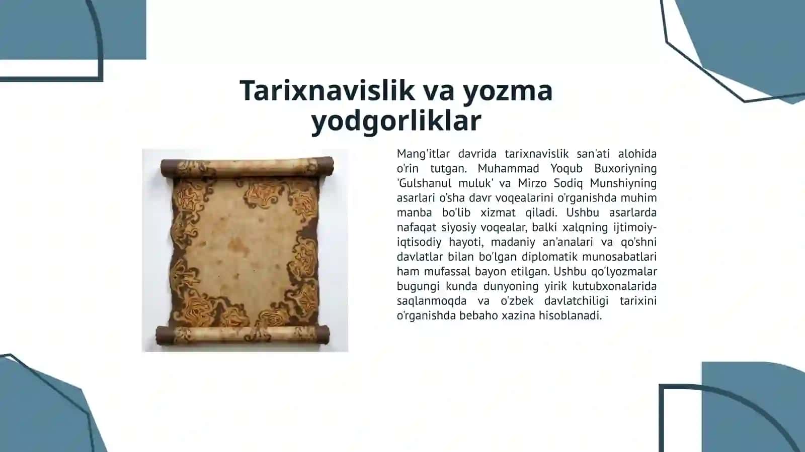 Manmangʻitlar davrida ilm fan va madaniyat 4