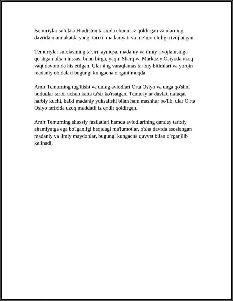 AMIR TEMUR HUKMDORLIK DAVRI 4