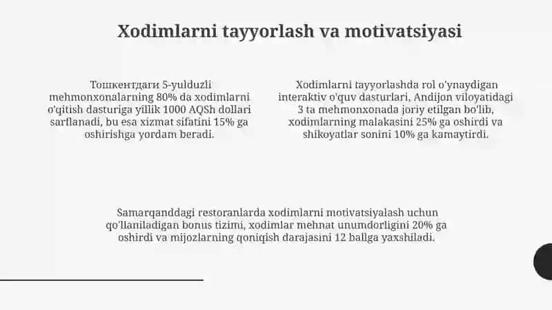 Mehmonxona va restoran xizmatlarining sifatini boshqarish 4