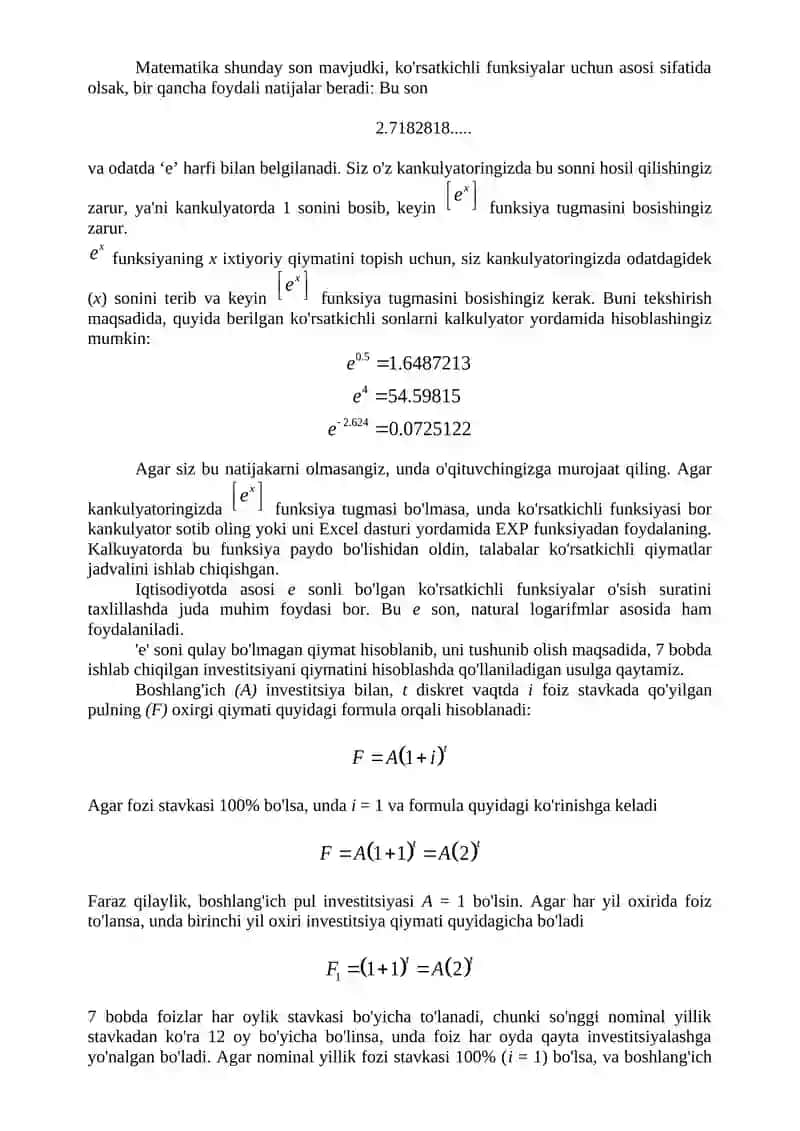Funksiya limiti. Iqtisodiyotda limit miqdorlar 4