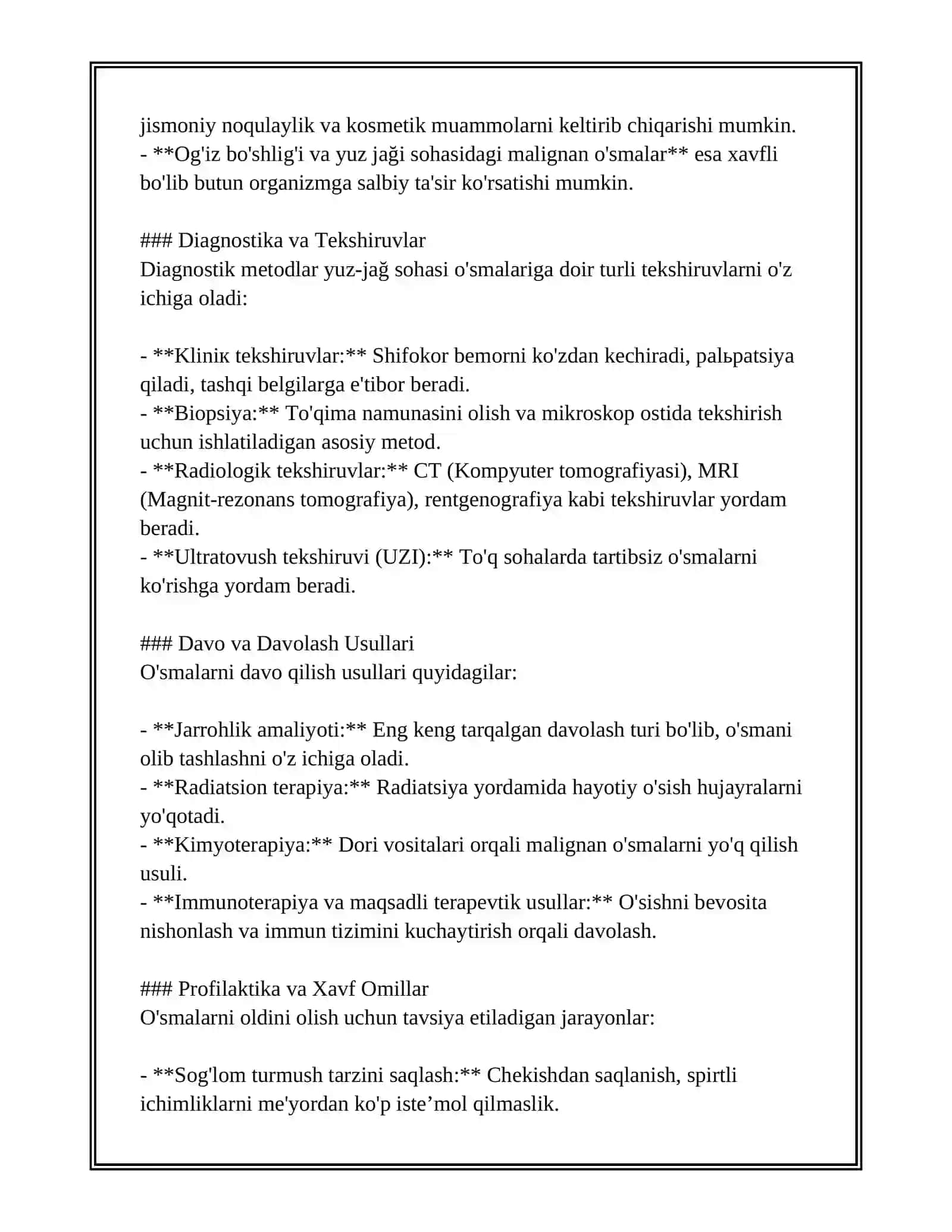 YUZ-JAĞ SOHASI ÓSMASIMON KASALLIKLARI. ÒSMASIMON KASALLIKLAR TASNIFI, MORFOLOGIK KÓRINISHLARI. EPULISLAR, ULARNING TUZILISHI VA TURLARI. SUYAK VA YUMSHOQ TOQIMALAR KISTALARI. 4
