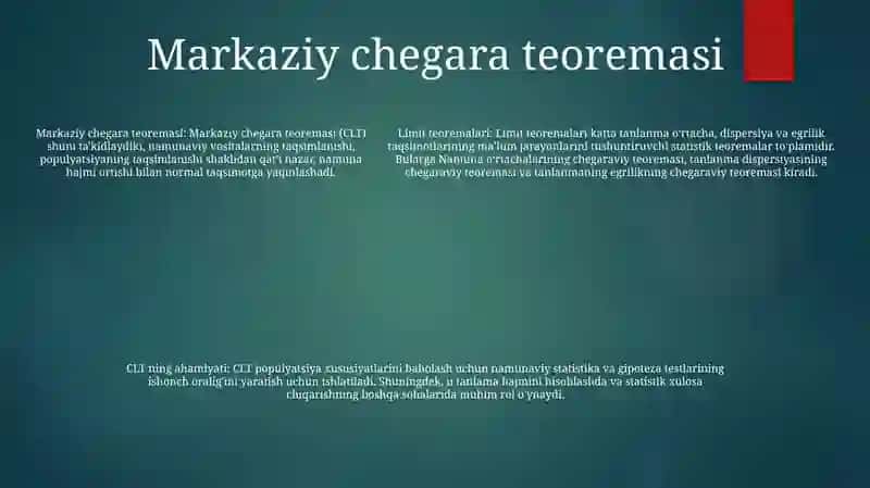 Limit Teoremalari 4