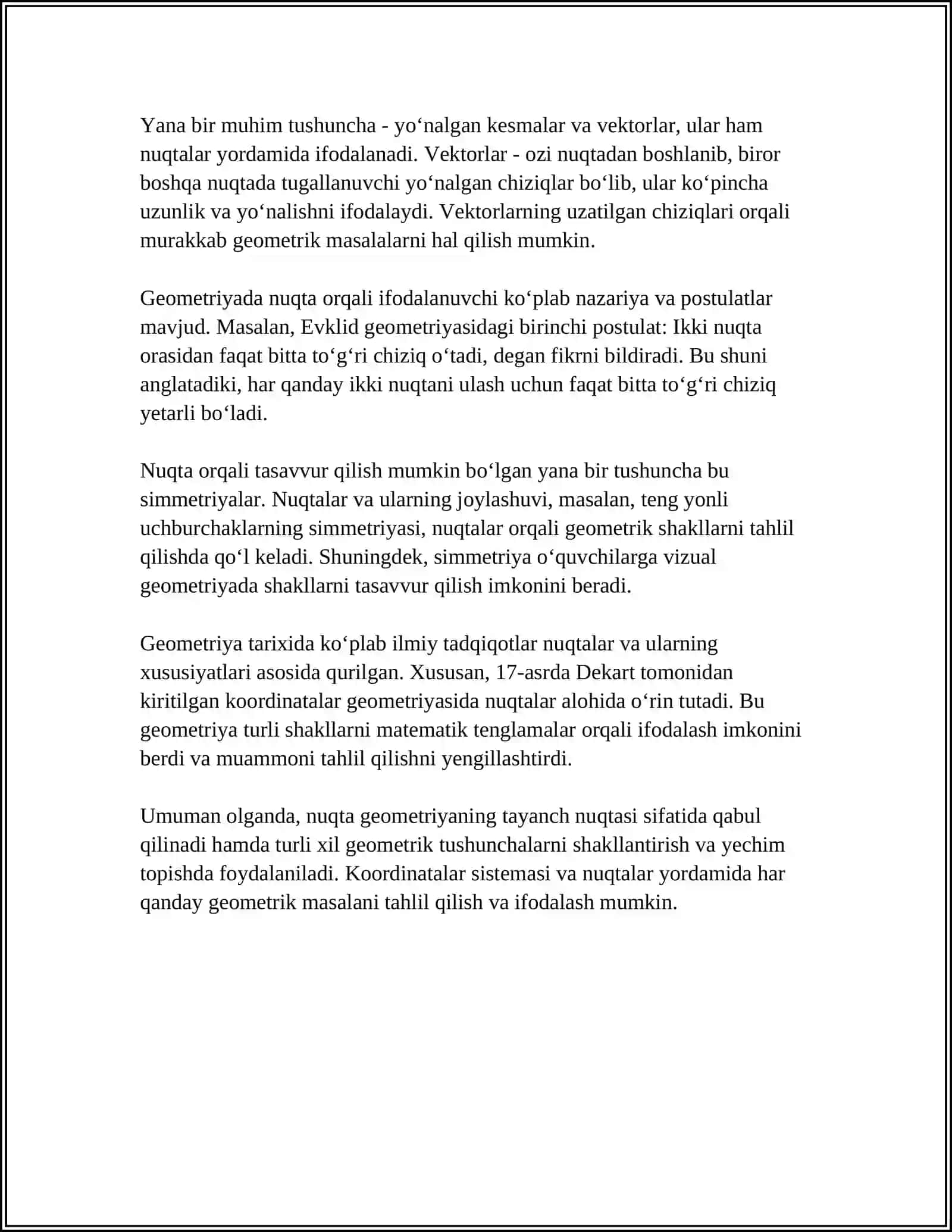 NUQTA.NUQTA MAVZUSIGA OID MASALALARNI YECHISH 4