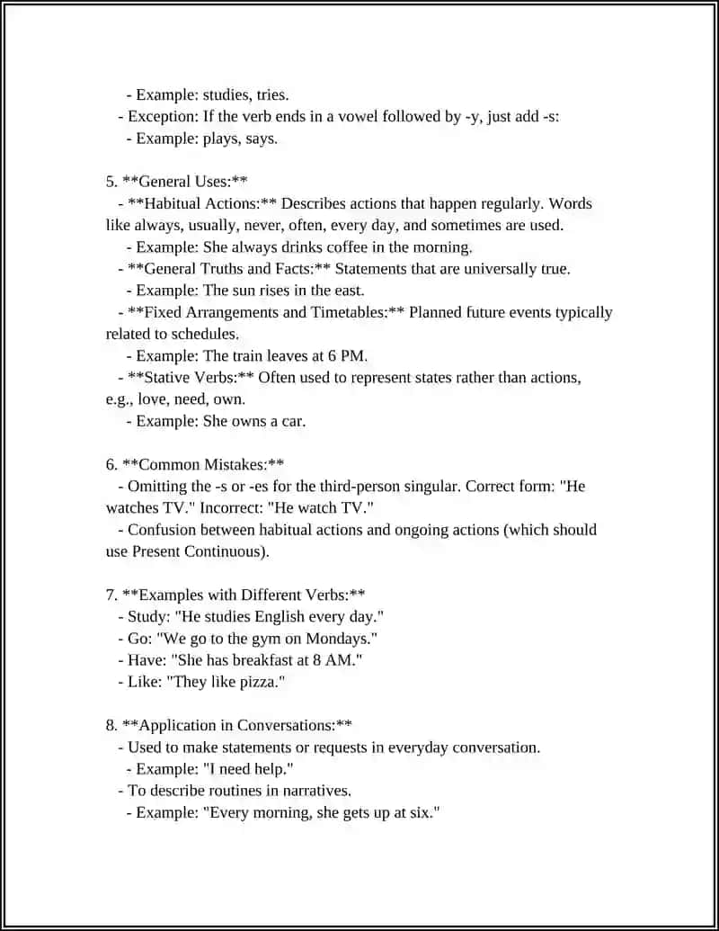 Present Simple Tense 4