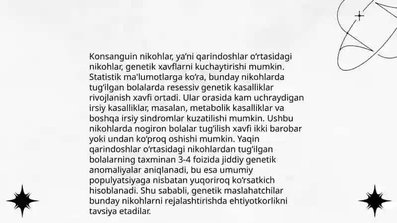 Odamlarda kuzatiladigan nikoh tillari va ularning tibbiy genetik tiplari 4