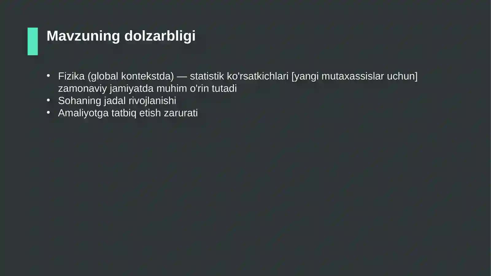 Fizika (global kontekstda) — statistik ko'rsatkichlari [yangi mutaxassislar uchun] 4