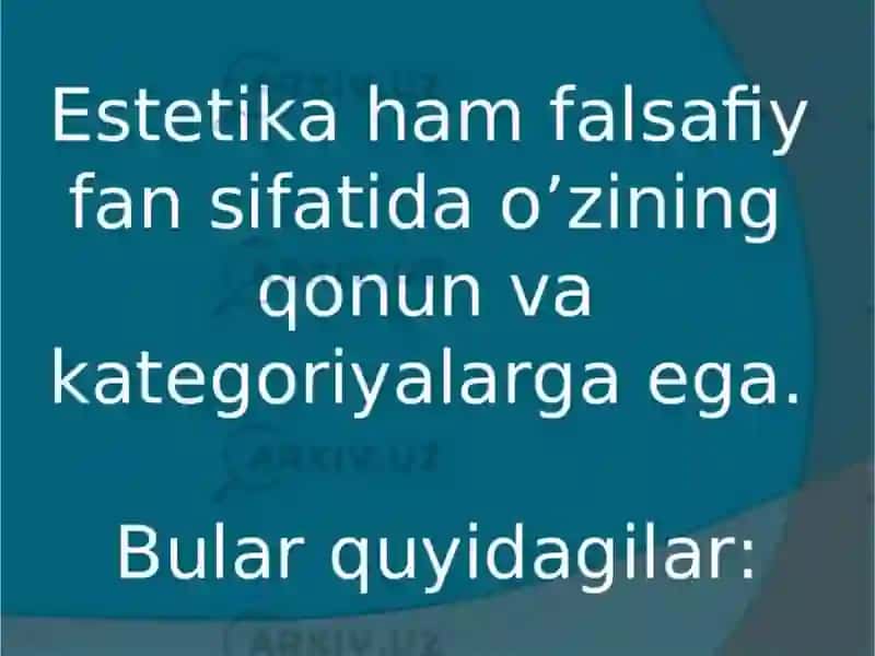 Estetikaning asosiy kategoriyalari 4