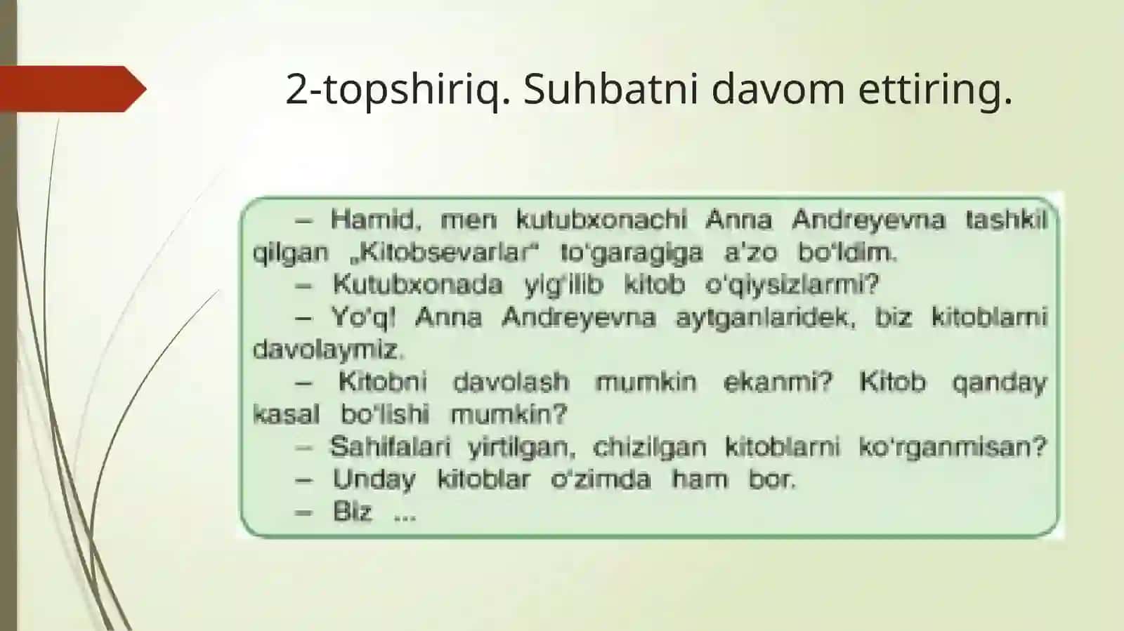 5-sinf O'zbek tili fanidan dars ishlanma. Hajm-o'lchovni bildiruvchi sifatlarning qo'llanishi 4