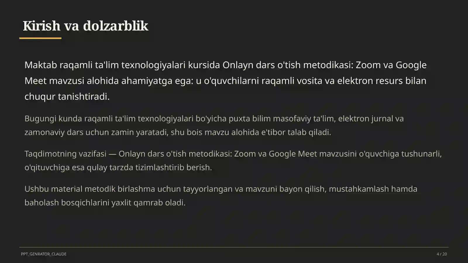 Onlayn dars o'tish metodikasi: Zoom va Google Meet 4