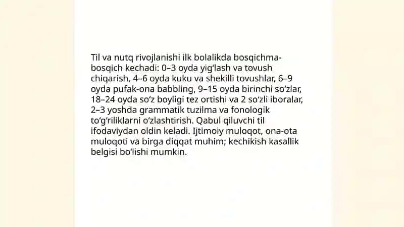 Ilk bolalik davri rivojlanish xususiyatlari 4