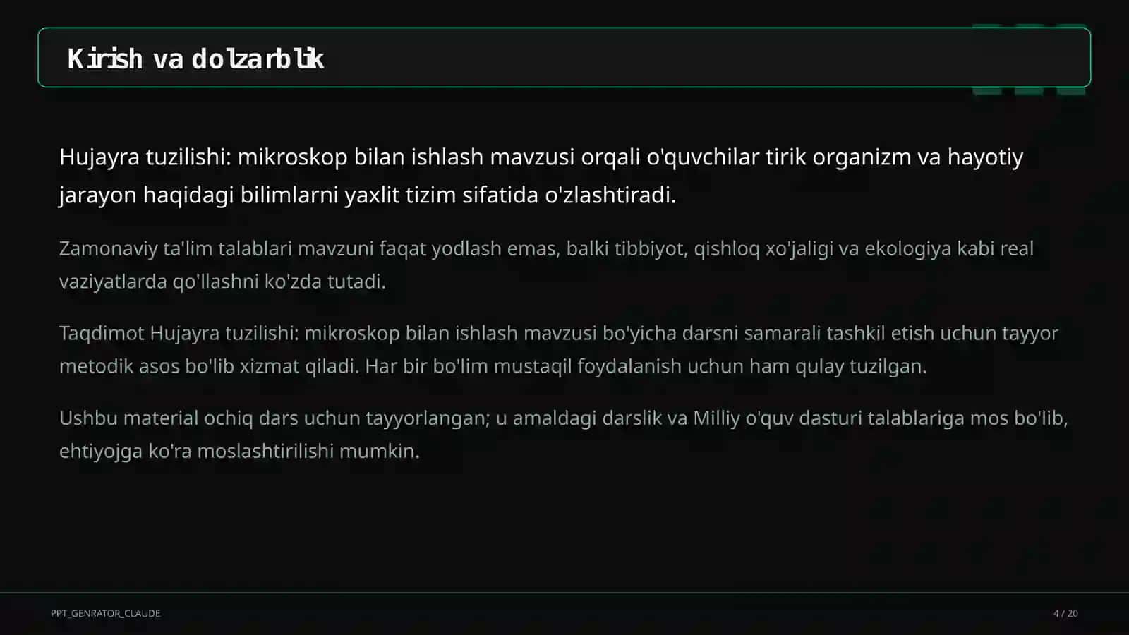 Hujayra tuzilishi: mikroskop bilan ishlash (5-sinf) 4