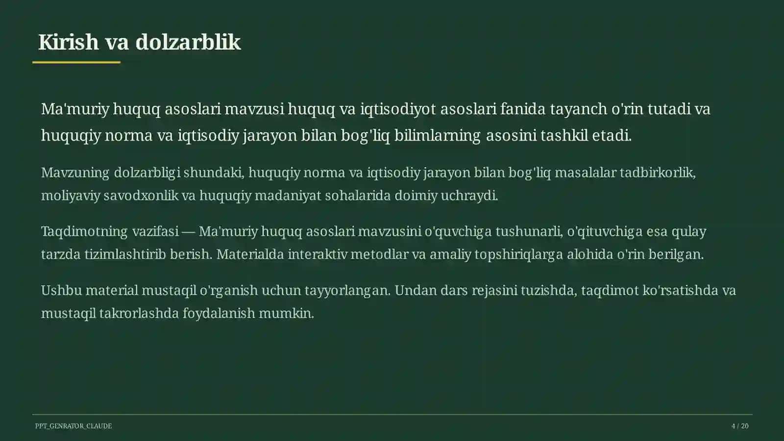 Ma'muriy huquq asoslari (10-sinf) 4