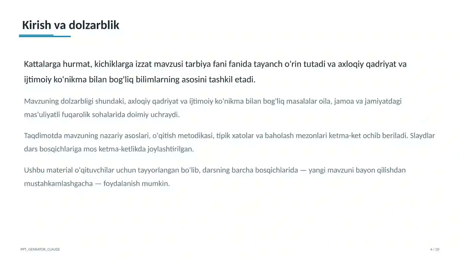Kattalarga hurmat, kichiklarga izzat (2-sinf) 4