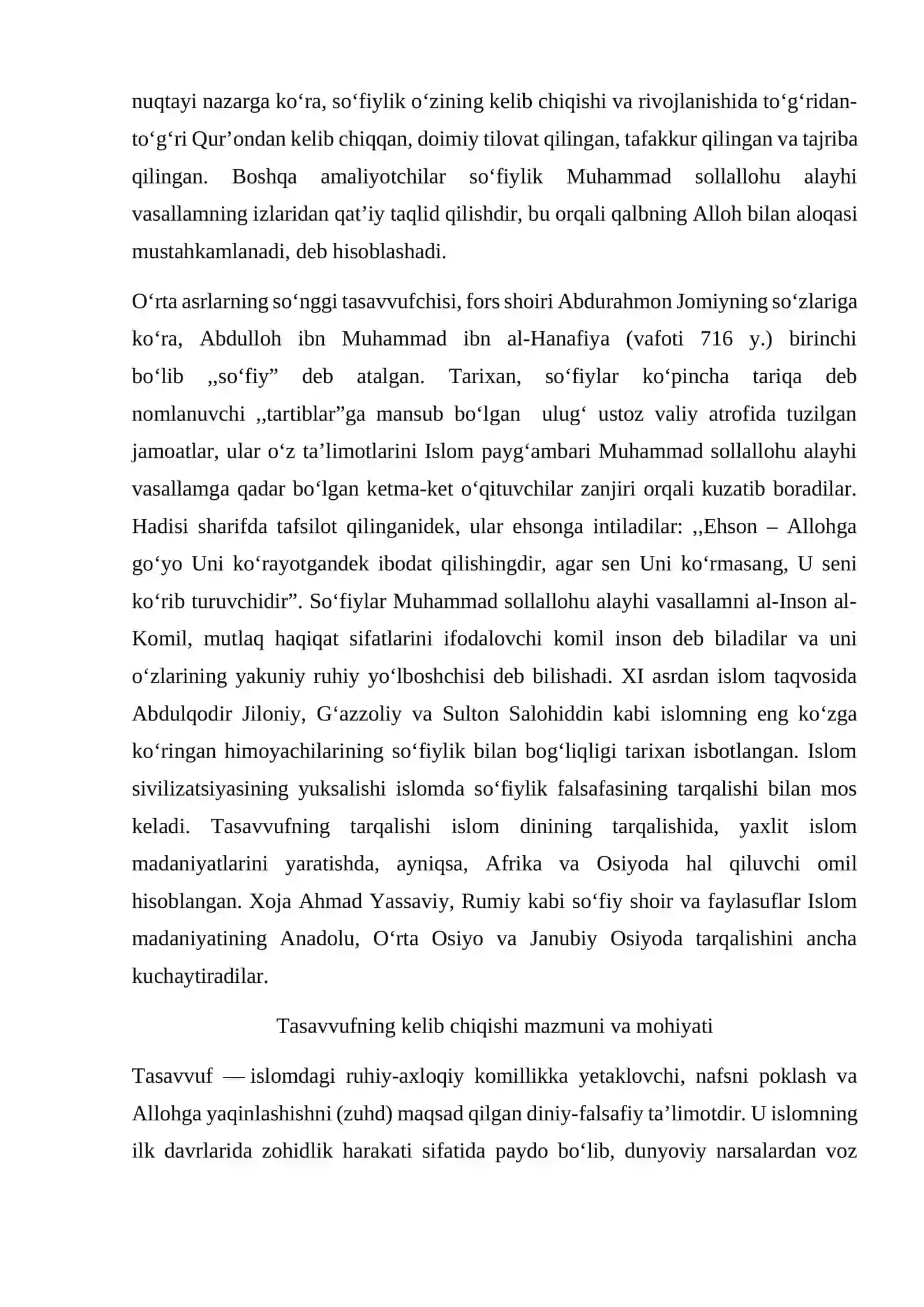Tasavvuf tushunchasi va uning mohiyati 4