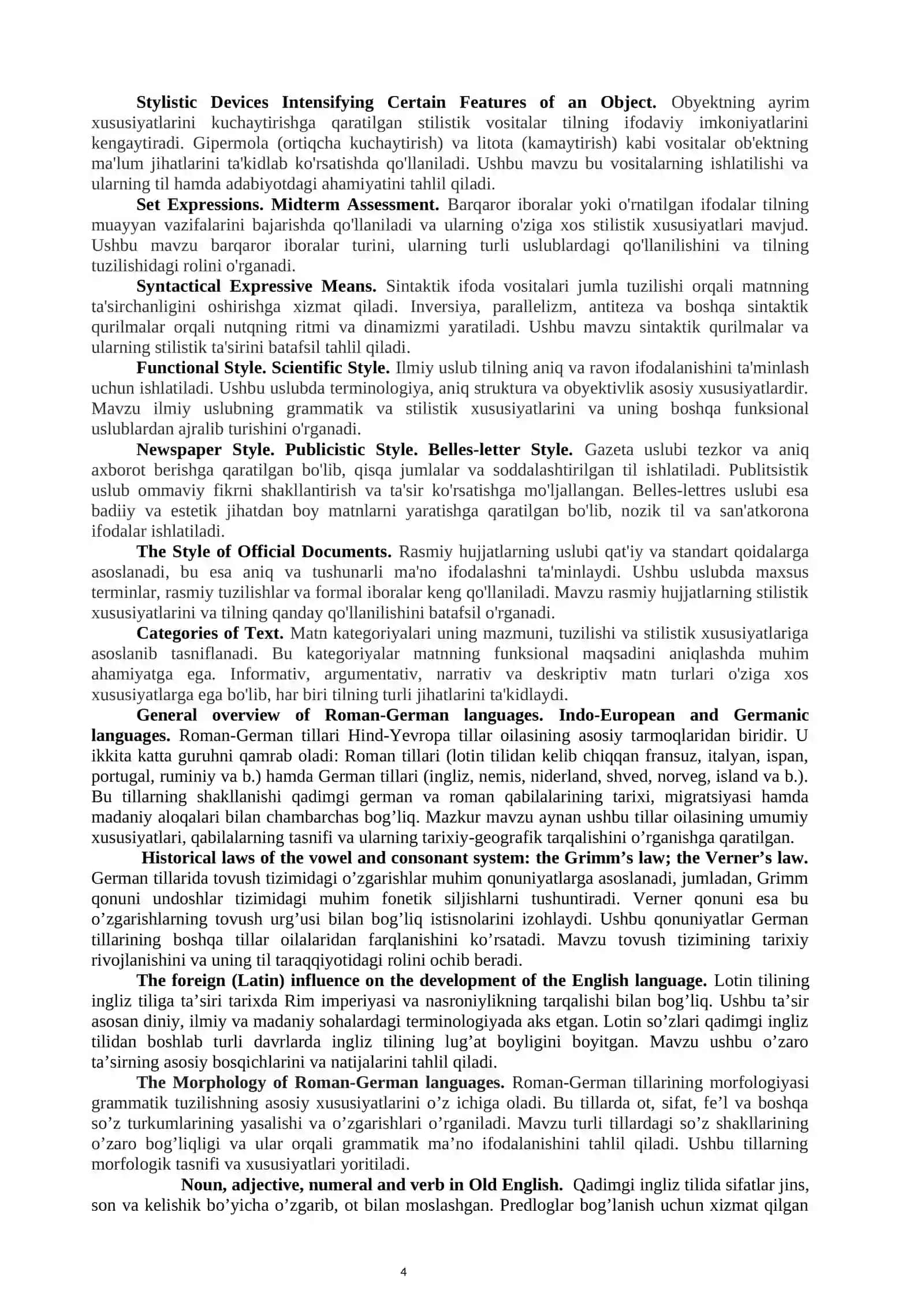 YAKUNIY DAVLAT ATTESTATSIYASI o’tkaziladigan fanlar tarkibi 4