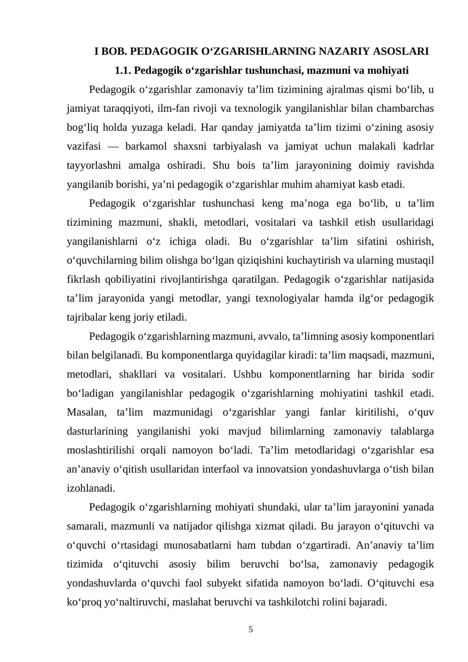PEDAGOGIK O'ZGARISHLAR VA INNOVATSION TA'LIM METODLARI 4