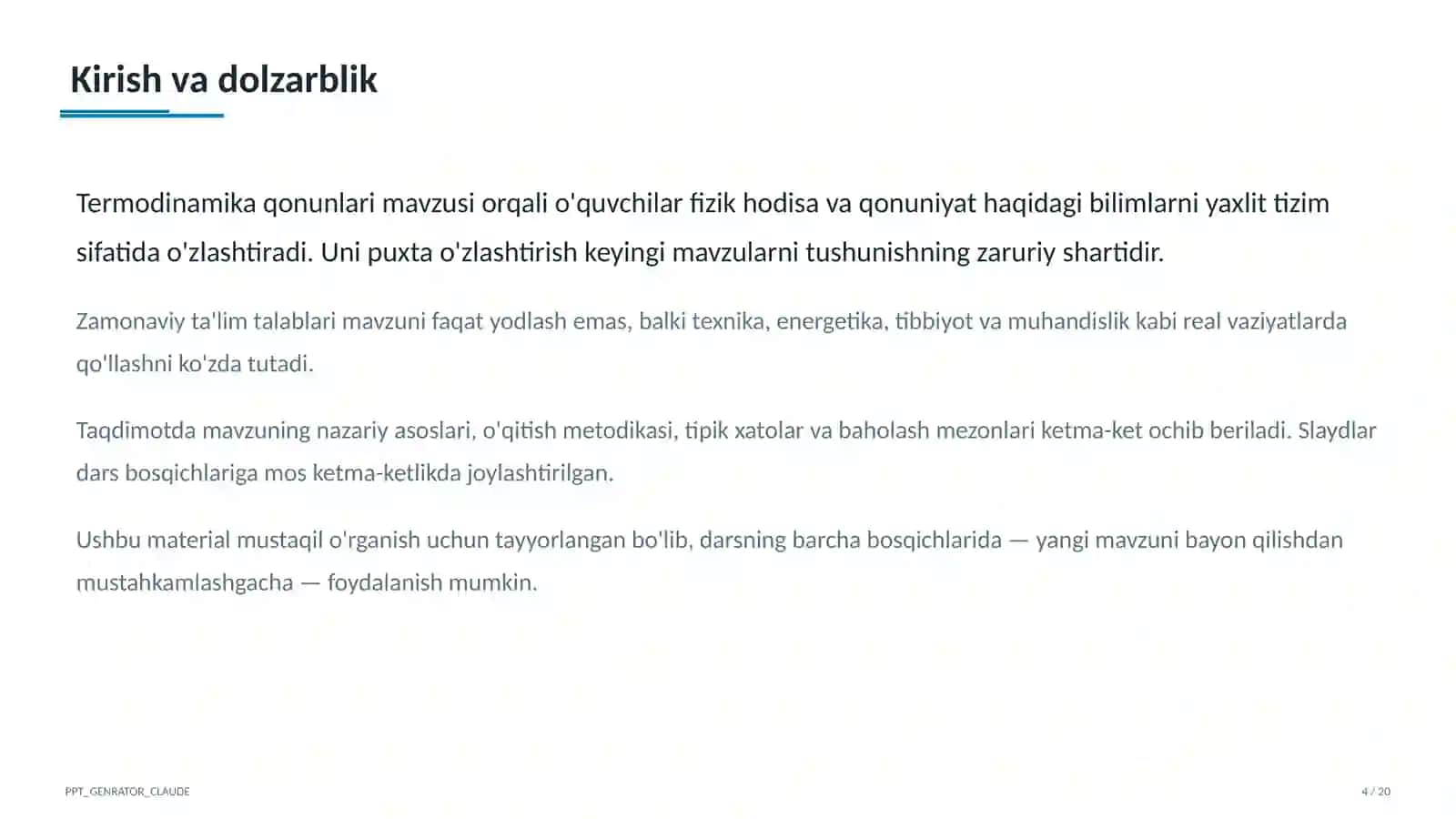 Termodinamika qonunlari (10-sinf) 4