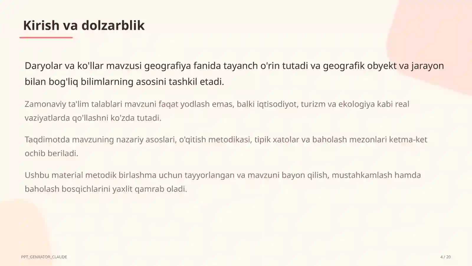 Daryolar va ko'llar (6-sinf) 4