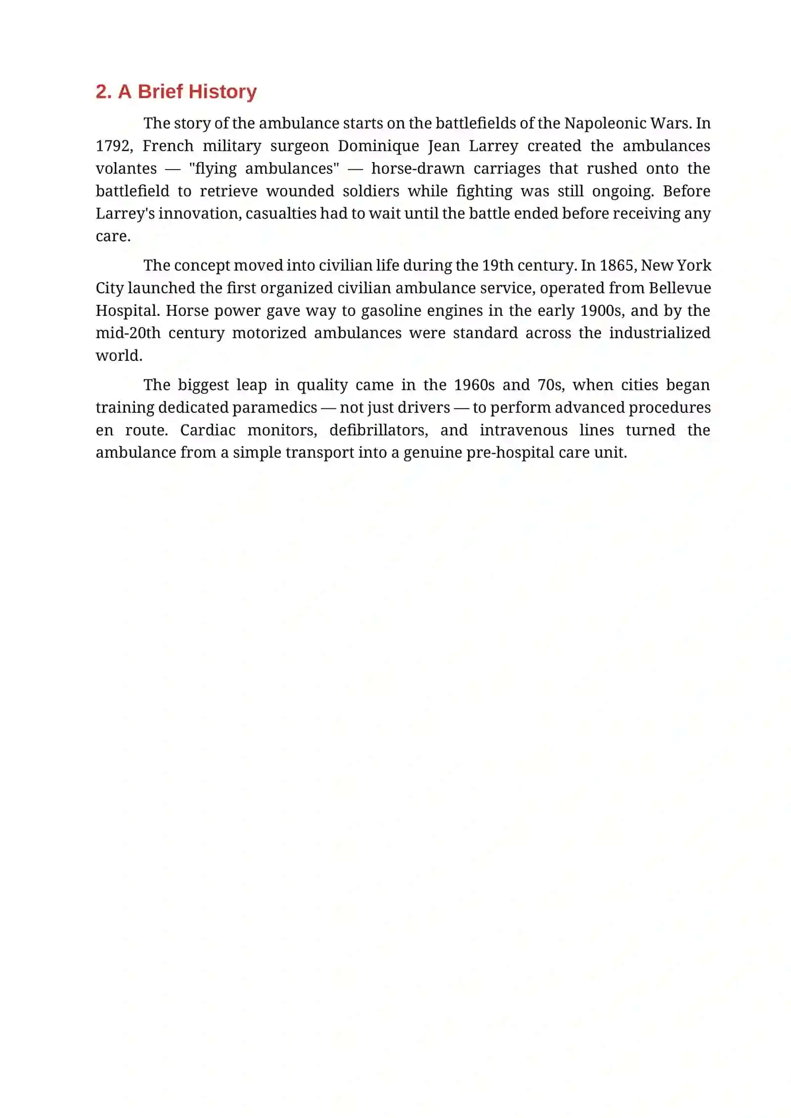 Ambulance Report for medical english 4