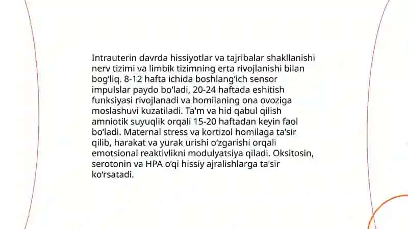Ontegenezning ilk bosqichlarida insonning psixik rivojlanishiga xos xususiyatlari 4