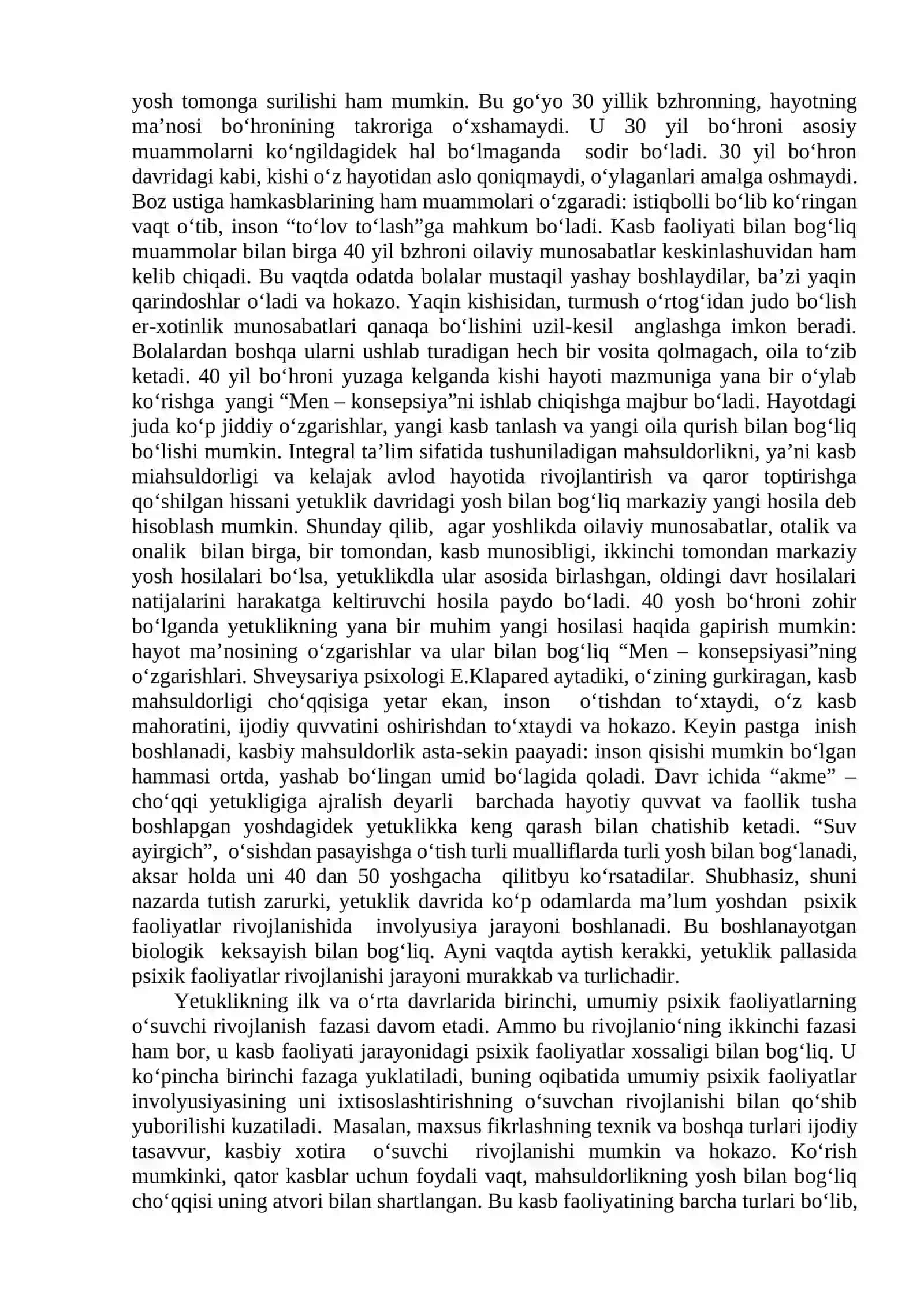YETUKLIK DAVRINING PSIXOLOGIK XUSUSIYATLARI. PSIXOGERONTOLOGIYA – KEKSALIK PSIXOLOGIYASI 4
