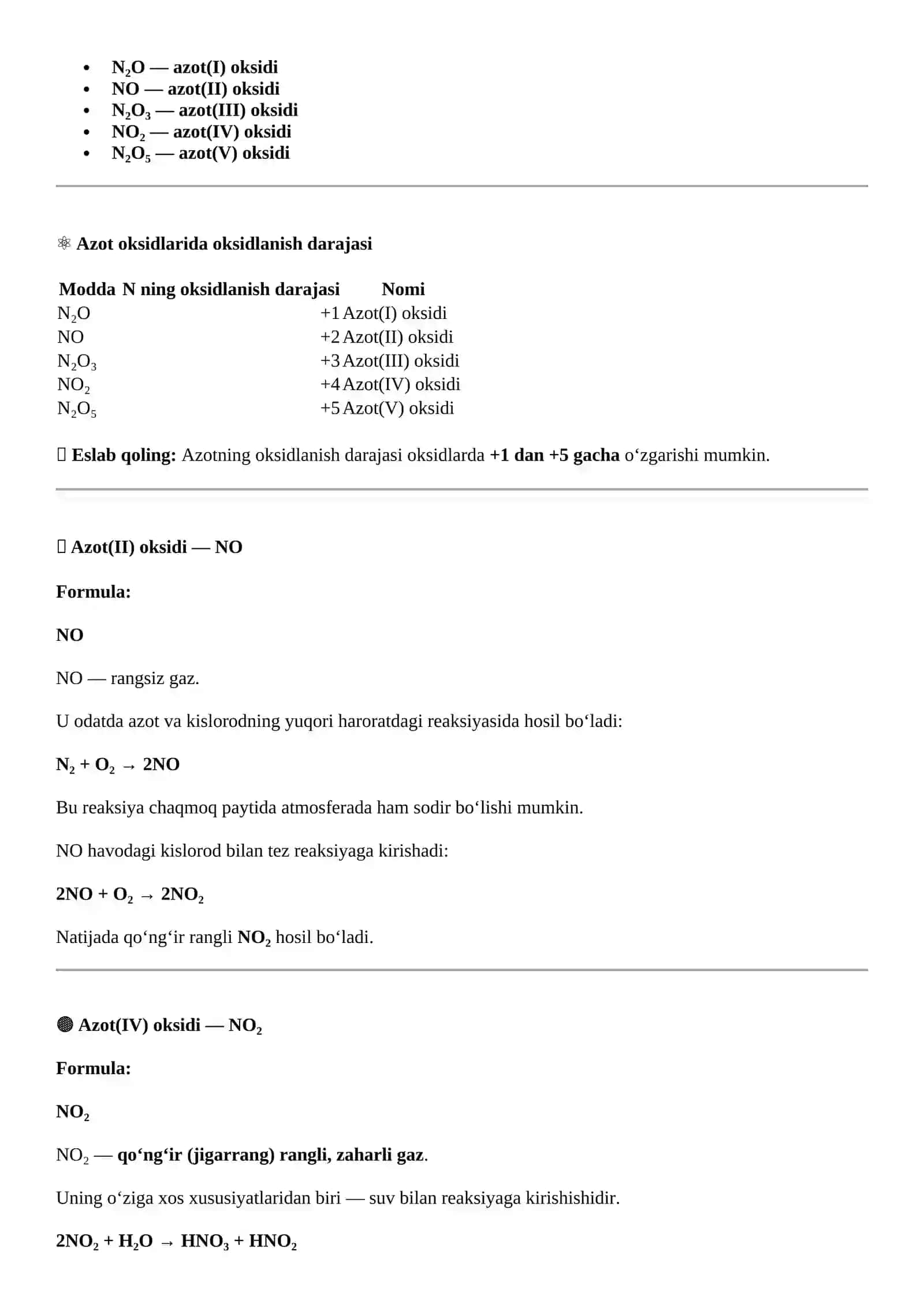 Azotning kislorodli birikmalari 4
