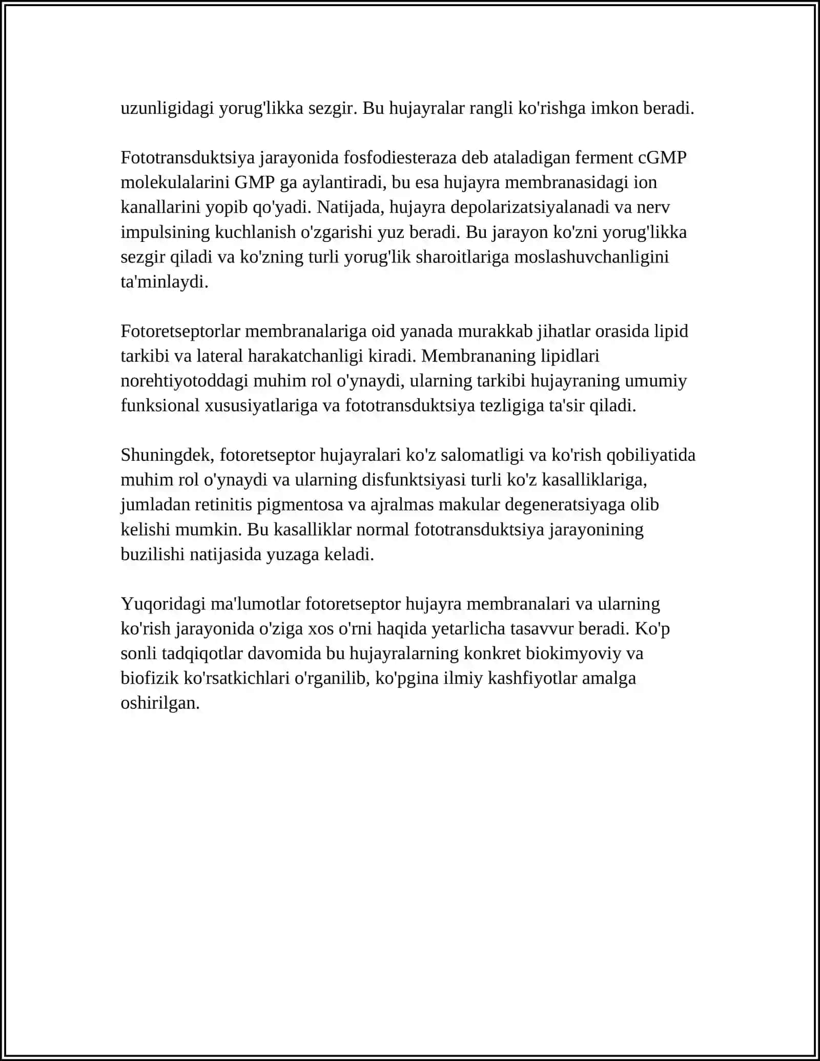 Fotoreseptorlar hujayra membranalari 4