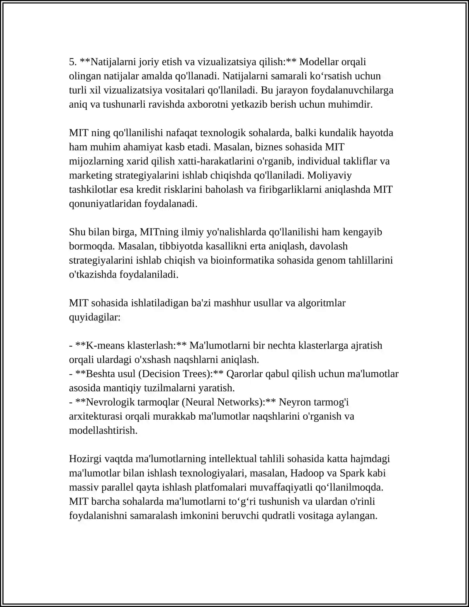 MA'LUMOTLARNING INTELEKTUAL TAXLIL BOSQICHLARI VA ASOSIY G'OYALARI 4
