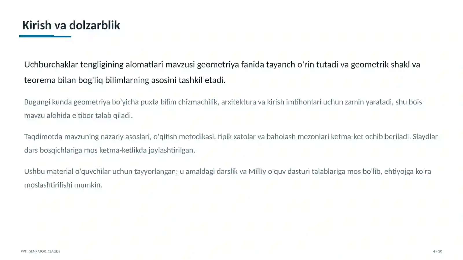 Uchburchaklar tengligining alomatlari (7-sinf) 4