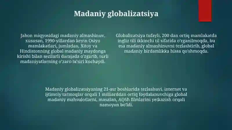 Globallashuv, globalistik jarayonlarning mohoyati 4