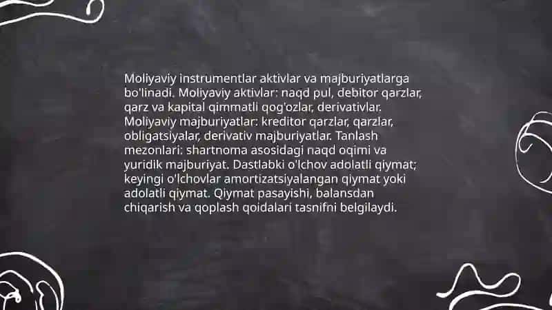 Moliyaviy instrumentlar standartlarining mazmuni va qo’llanilishi 4