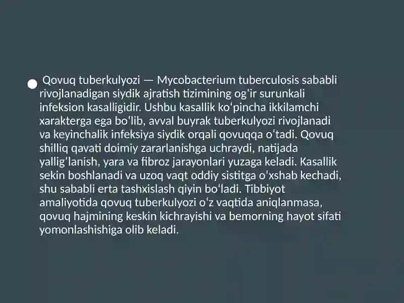 Qovuq tuberkulyozi 4