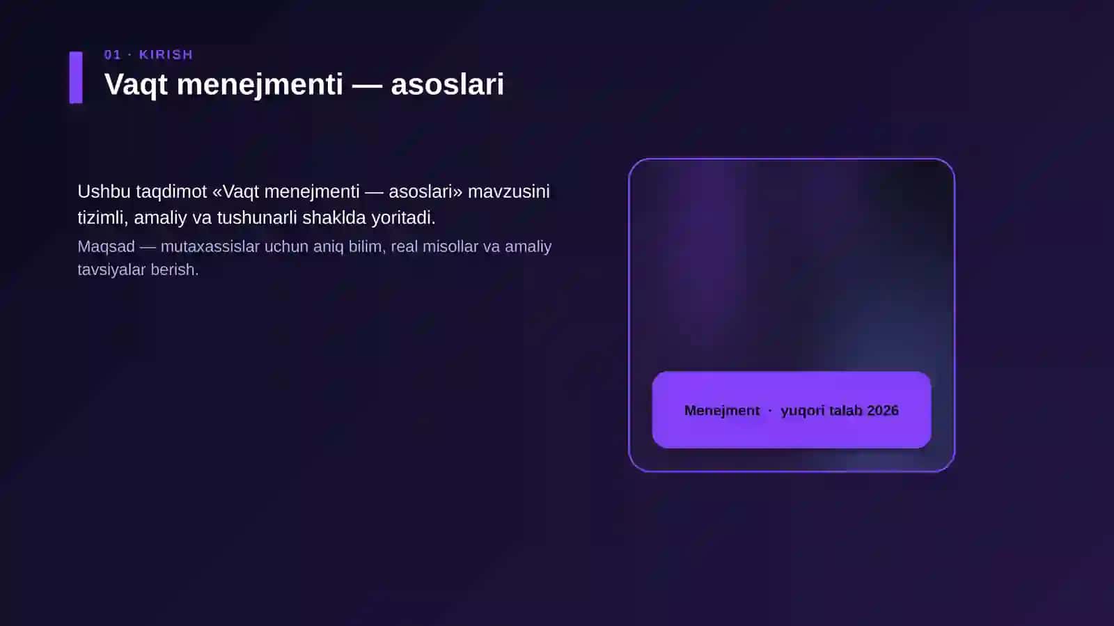 Vaqt menejmenti — asoslari 4