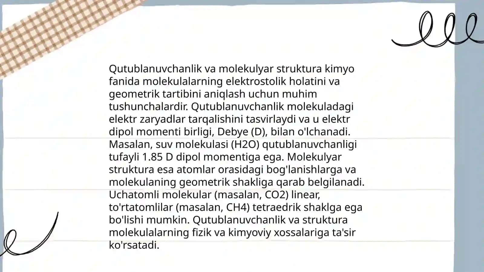 Molekulalarning qutublanuvchanligi 4
