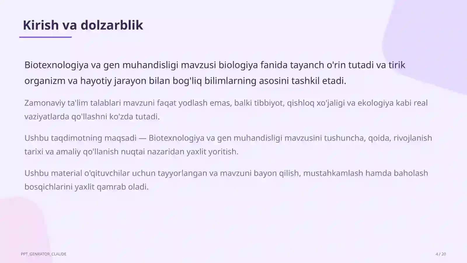 Biotexnologiya va gen muhandisligi (11-sinf) 4