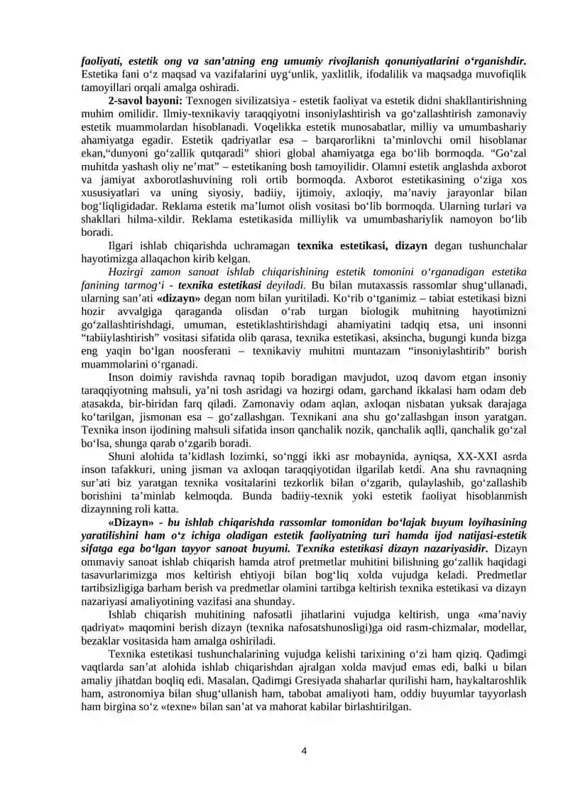 Estetika (Nafosat falsafasi). 4