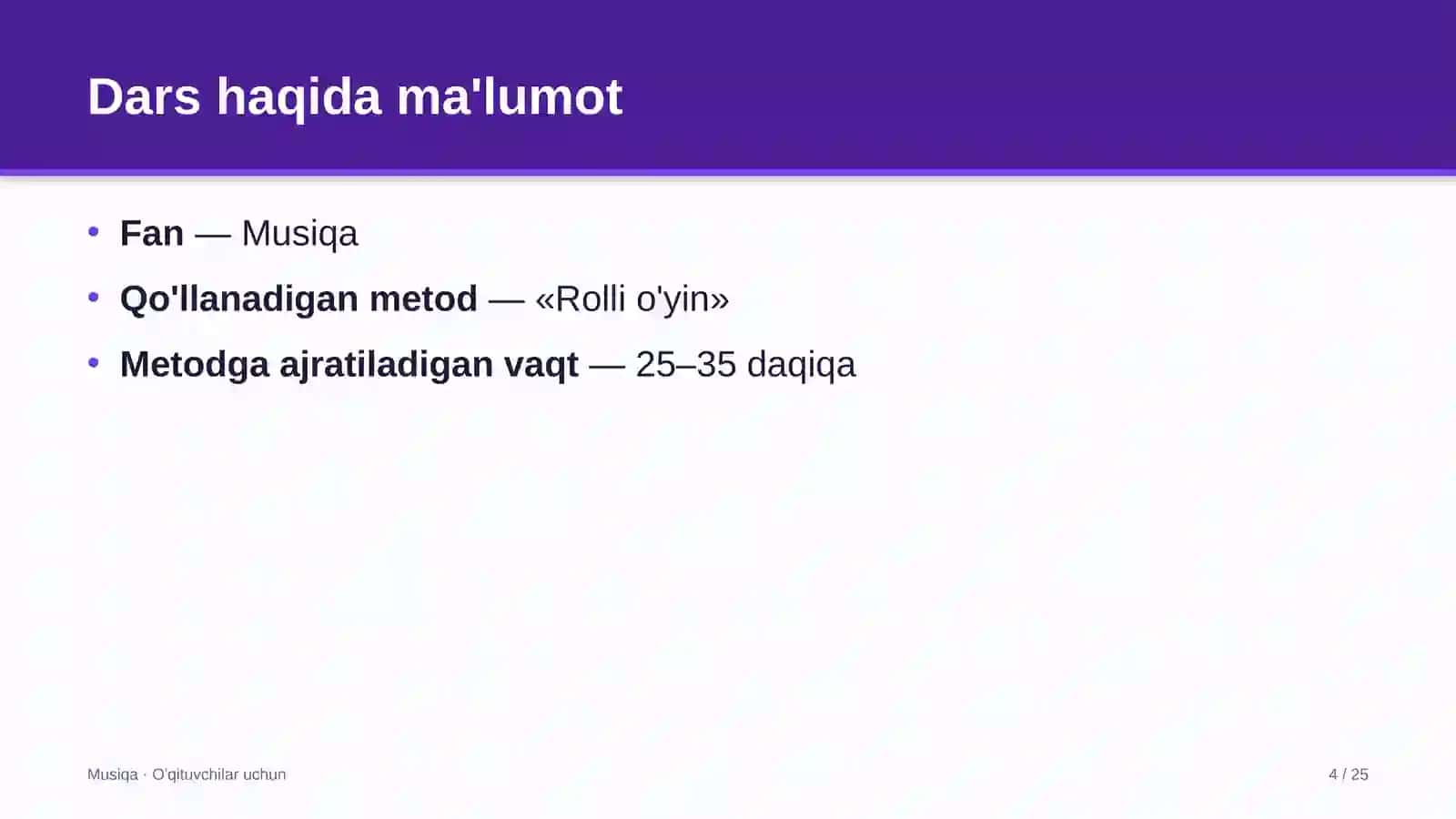 musiqa darslarida rolli o'yin metodidan foydalanish 2732 4