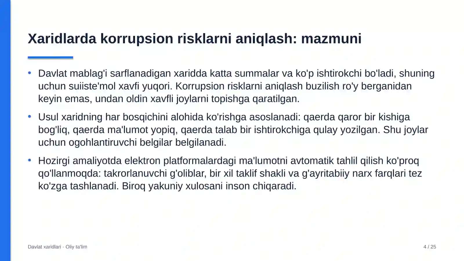 mashina traktor parklarida xaridlarda korrupsion risklarni aniqlash 1834 4