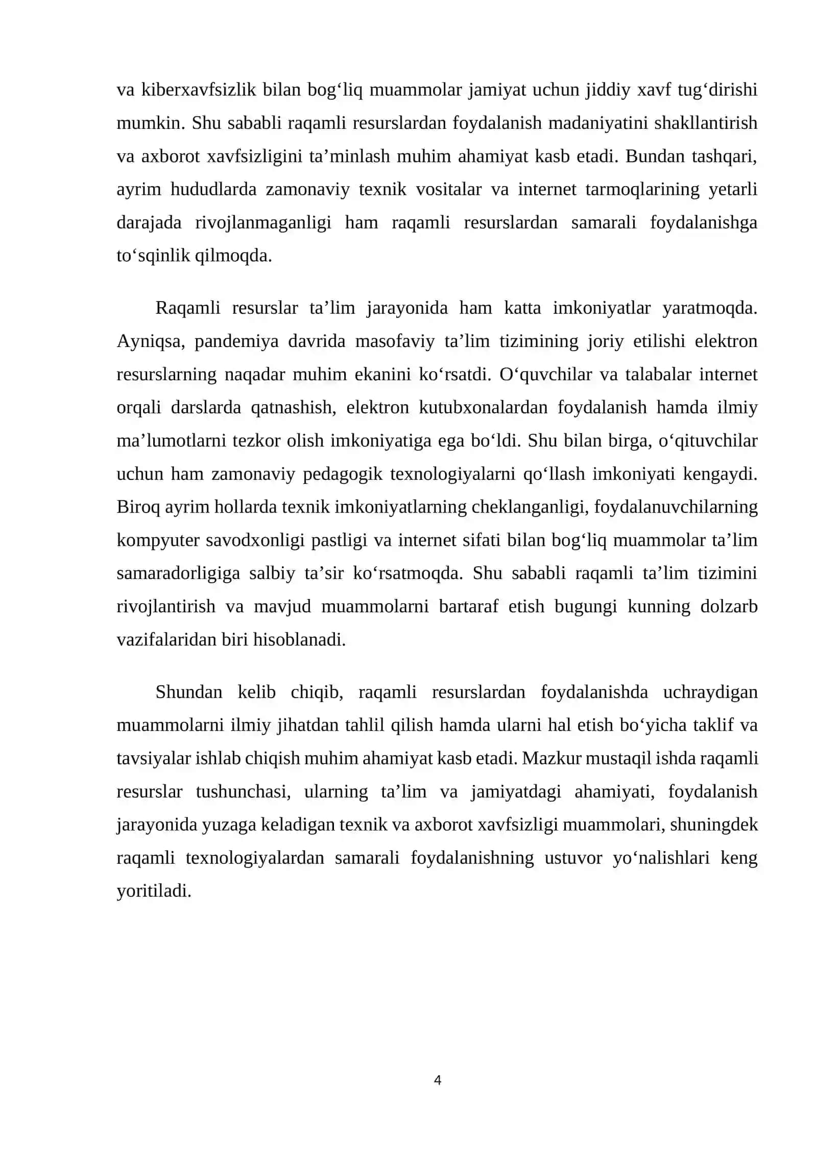 Raqamli resurslardan foydalanishda uchraydigan muammolar va ularni hal etish yo`llari 4