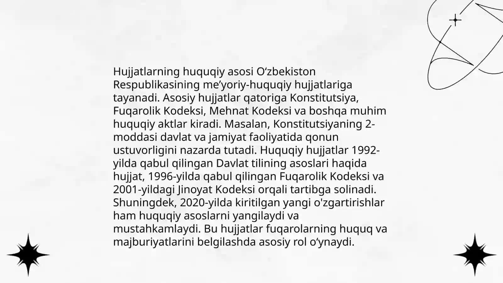 Hujjatlarning zaruriy qismlari.Hujjatlarning paydo bulishi va tarixi 4