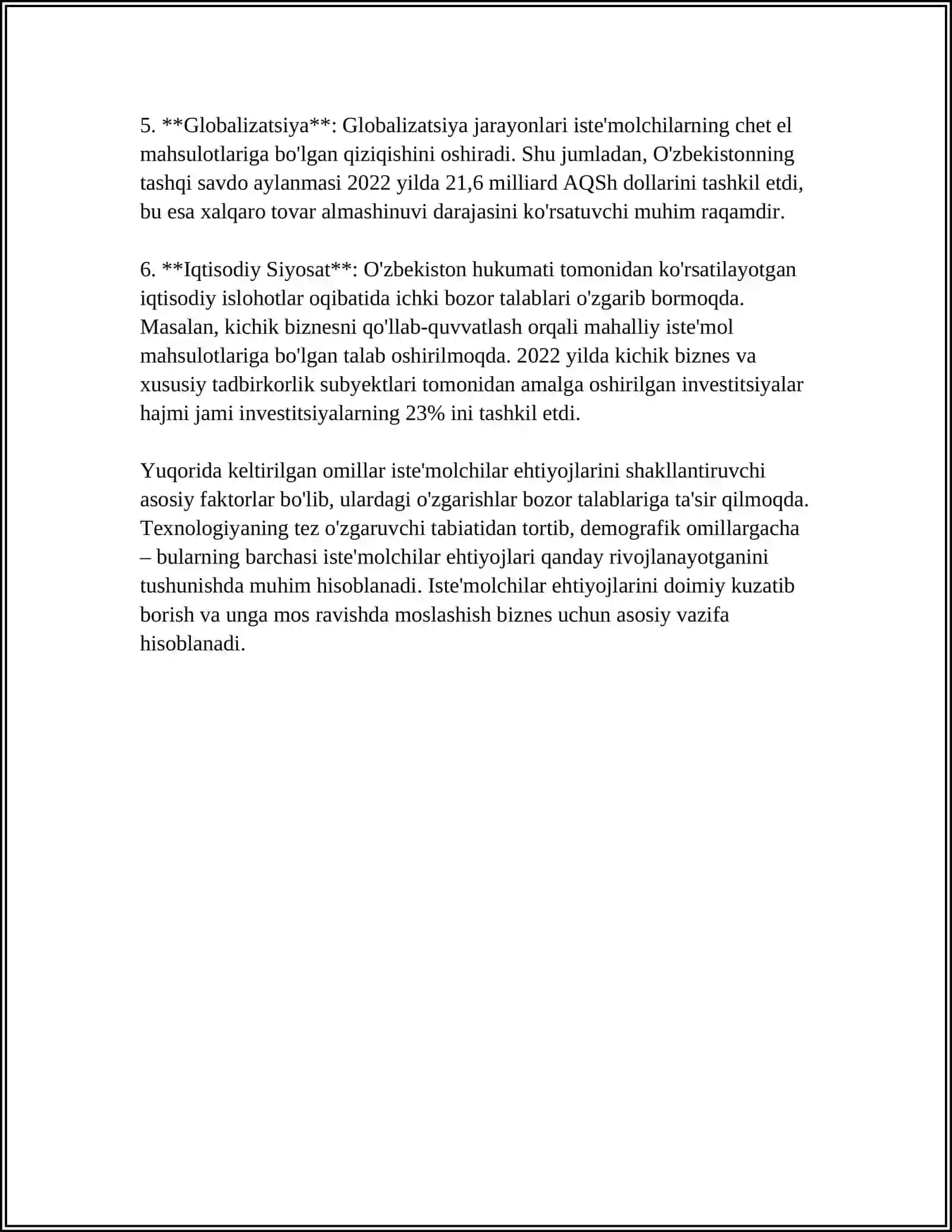 MAVJUD EHTIYOJLARNI, SO'ROVLARNI O'RGANISH VA KELAJAKNI BASHORAT QILISH POTENTSIAL ISTE'MOLCHILARNING AFZALLIKLARI 4