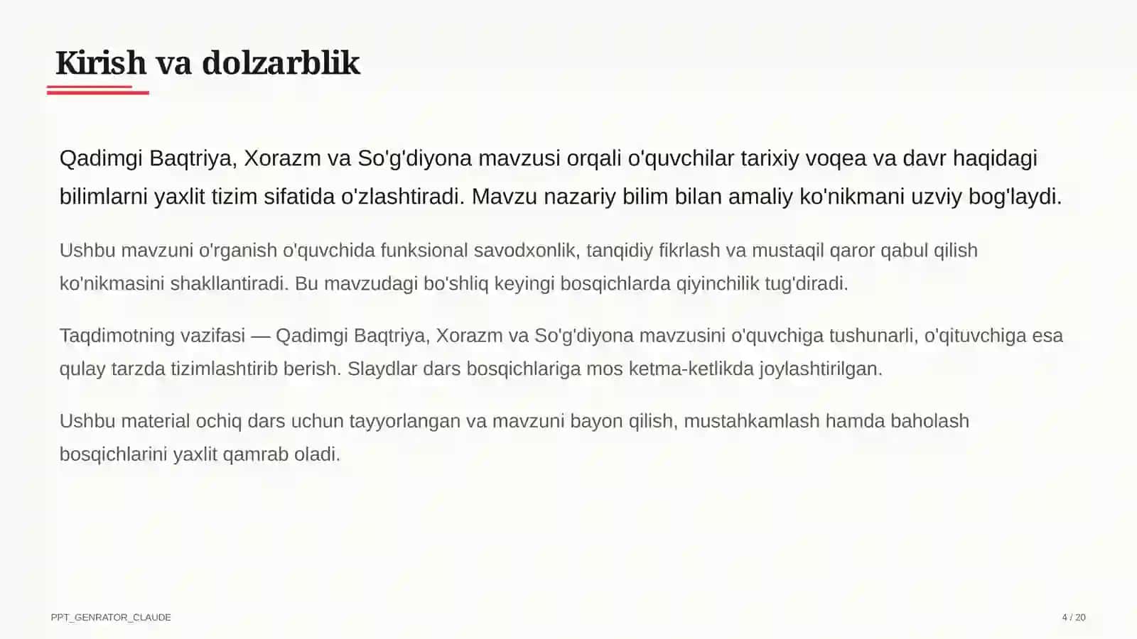 Qadimgi Baqtriya, Xorazm va So'g'diyona (6-sinf) 4