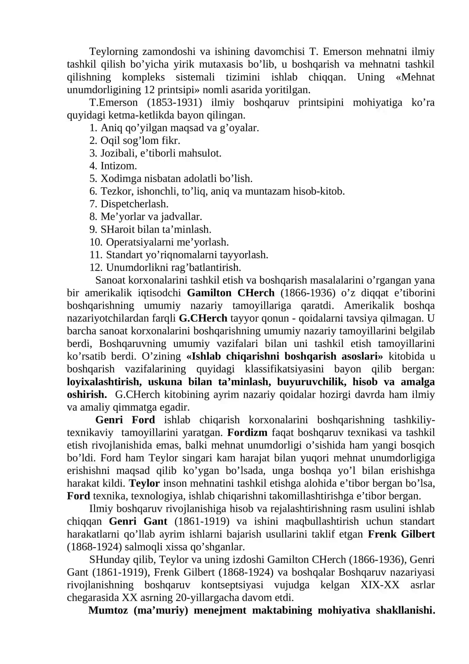 Menejment nazariyasi va amaliyotining rivojlanishi 4