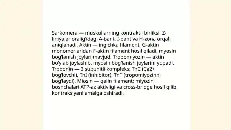 Muskul fiziologiyasi 4