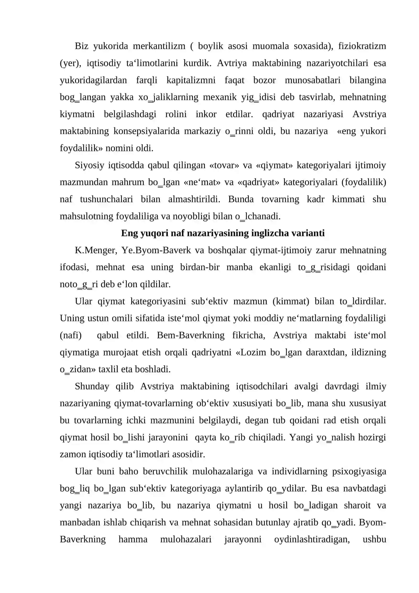 Marjinalizm ta`limoti va neoklassik iqtisodiy maktablar 4