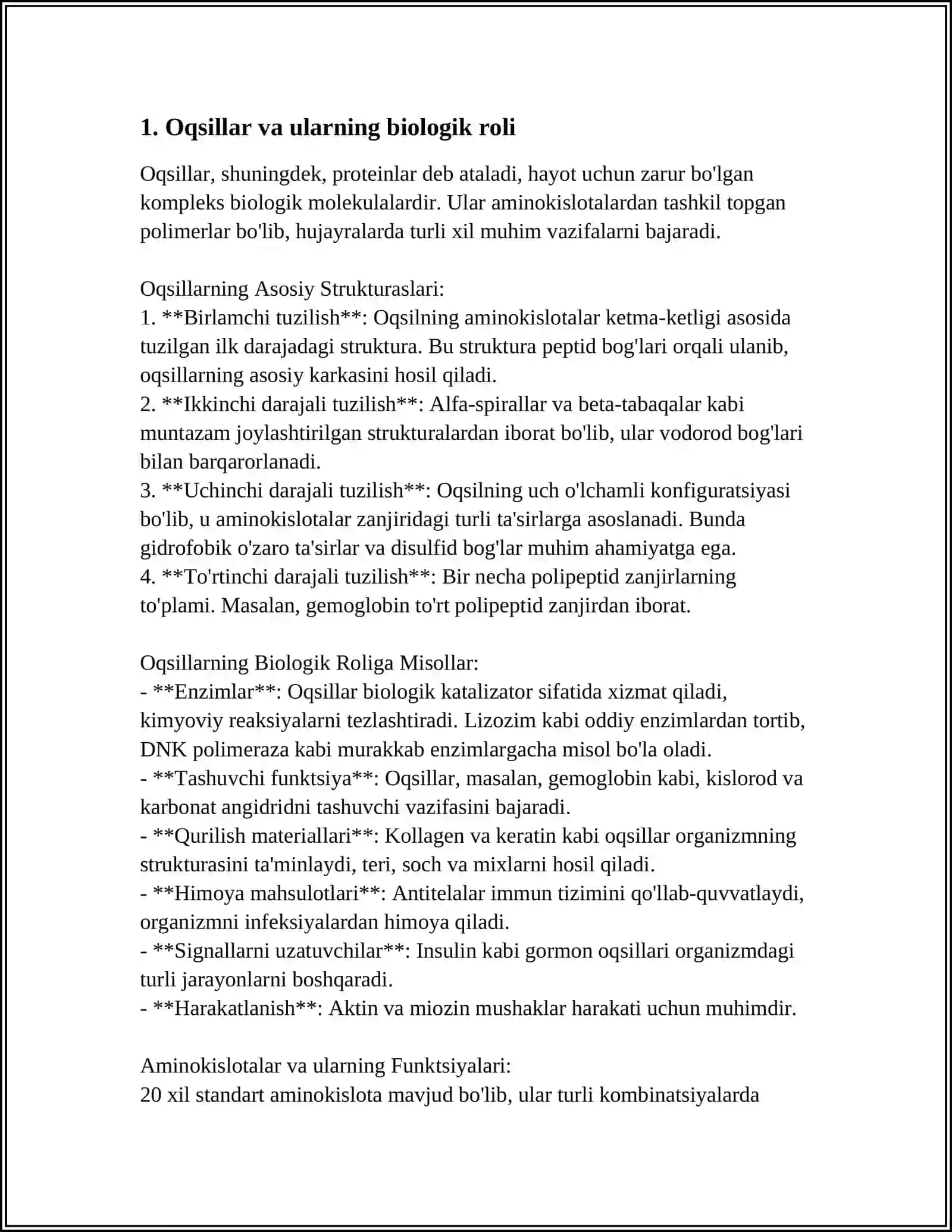ASOSIY OZUQAVIY MODDALAR-OQSILLAR,YOGʻLAR,KARBON SUVLAR,MINERAL MODDALAR, VITAMINLARNING BIOLOGIK ROLI VA ASOSIY MANBALARI 4