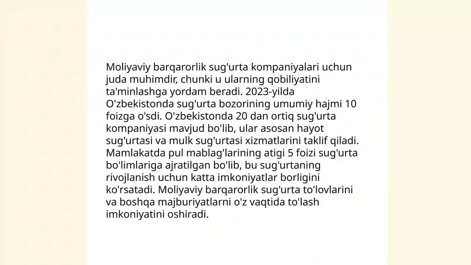 Sug'urta bozori va tavakkalchilikni boshqarish 4
